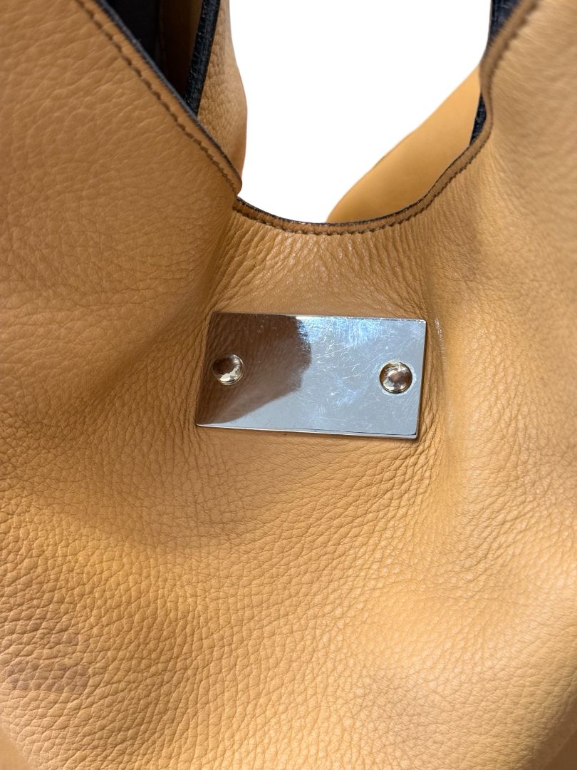 Marni Camel Leather Hobo Tote Bag.