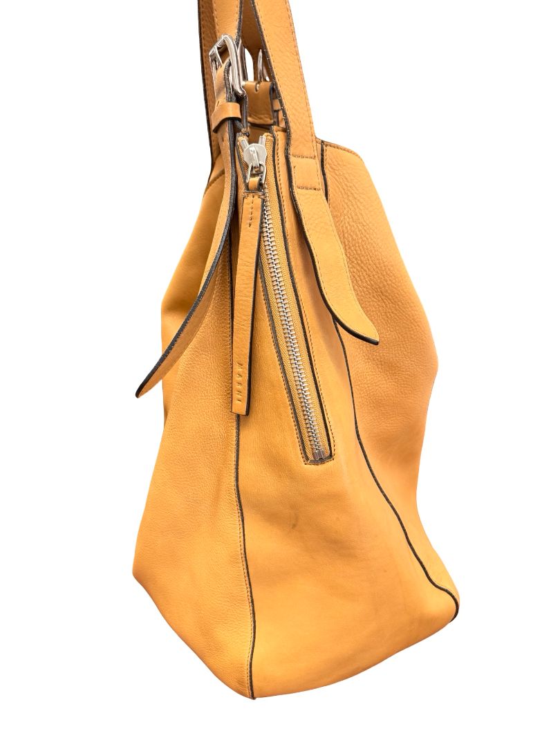 Marni Camel Leather Hobo Tote Bag.