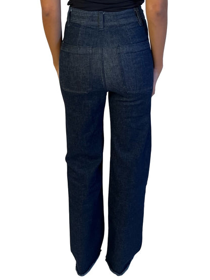 White Story Blue Dark Wash High Waisted Jeans w/ Pockets. Size: 8