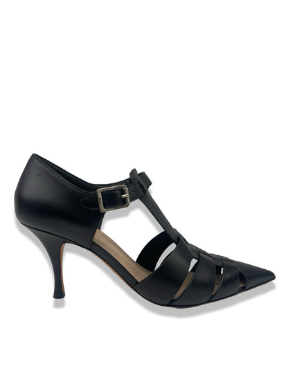 Christian Dior Black Sauvage Leather Gurkha Sandals. Size: 38.5
