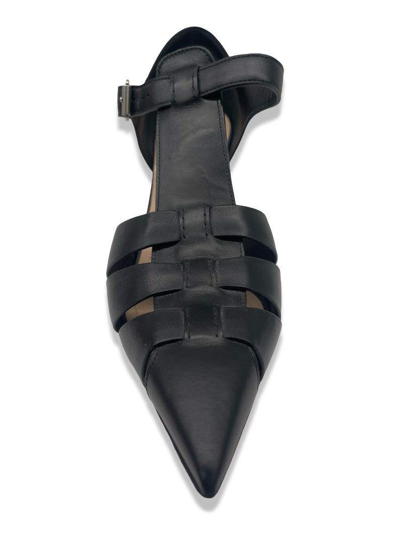 Christian Dior Black Sauvage Leather Gurkha Sandals. Size: 38.5