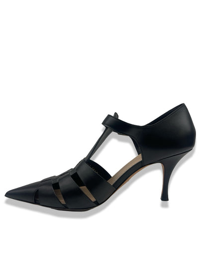 Christian Dior Black Sauvage Leather Gurkha Sandals. Size: 38.5