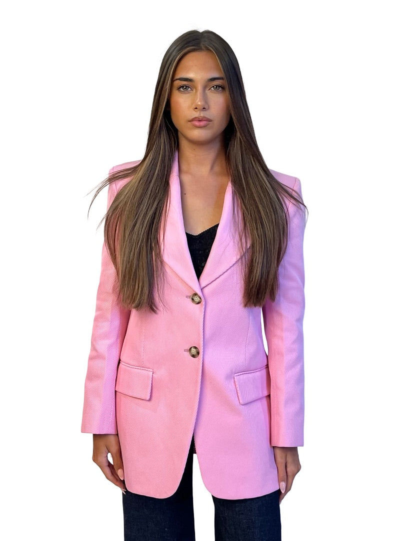 Victoria Beckham Pink Single Breasted Blazer. Size: 8