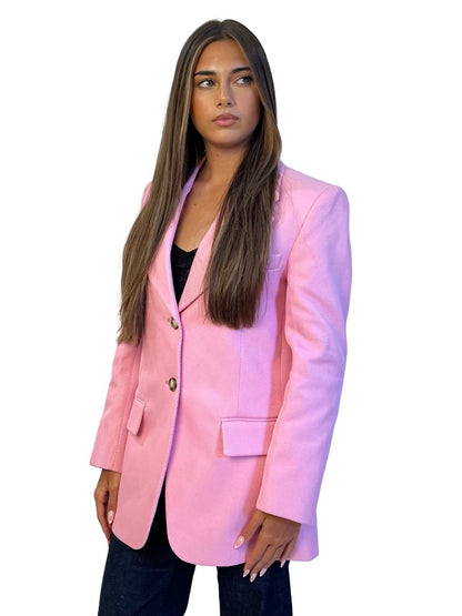 Victoria Beckham Pink Single Breasted Blazer. Size: 8