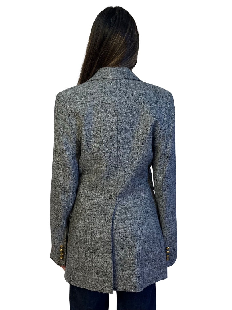 Smythe Grey Double Pocket Single Breasted Blazer. Size: 6