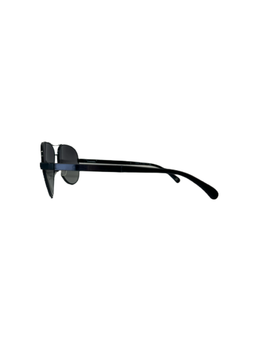 Chanel Black Aviator Sunglasses.