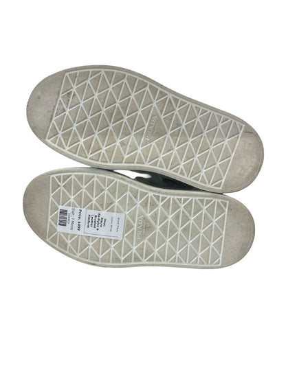 Prada White Macro Re-Nylon & Brushed Leather Platform Sneaker. Size: 7 Mens