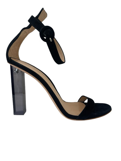 Gianvito Rossi Black Suede Translucent Block Heel. Size: 38.5