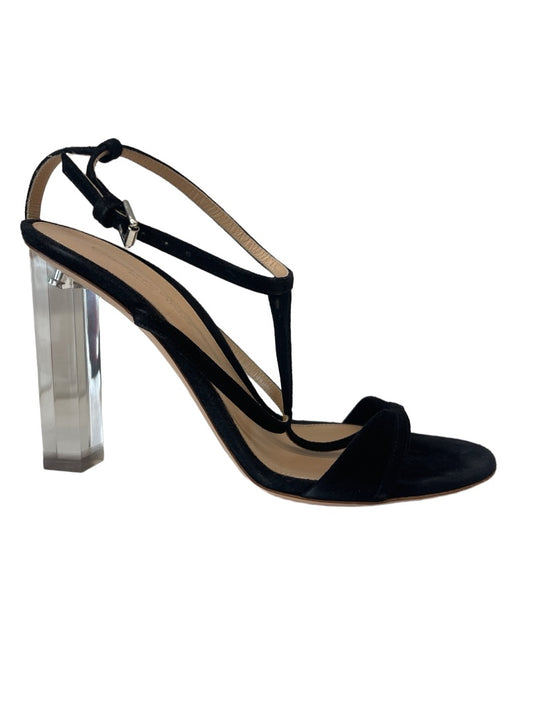 Gianvito Rossi Black Suede Clear Block Heel. Size: 38.5