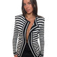 Balmain Black & White Striped Jacket. Size: 38