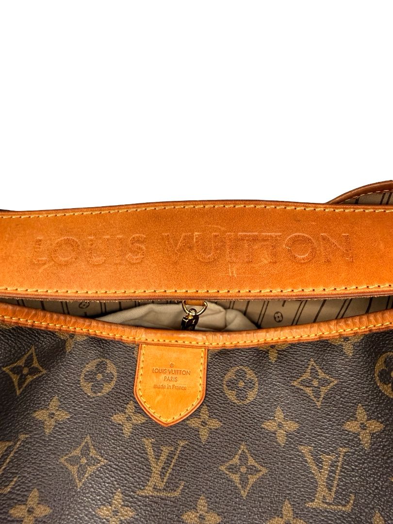 Louis Vuitton Brown 'Delightful PM' Slouchy Monogram Bag.