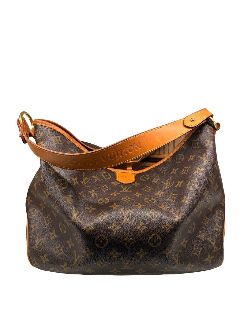 Louis Vuitton Brown 'Delightful PM' Slouchy Monogram Bag.