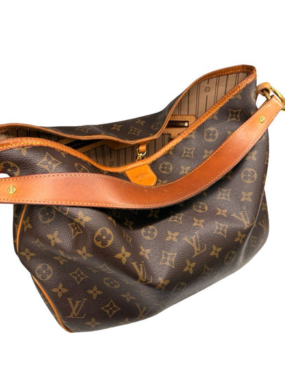 Louis Vuitton Brown 'Delightful PM' Slouchy Monogram Bag.