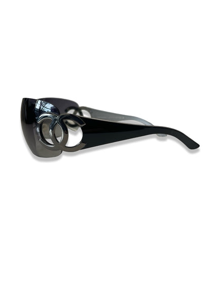 Chanel Grey Gradient Shield CC '4125' Sunglasses.