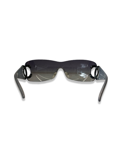 Chanel Grey Gradient Shield CC '4125' Sunglasses.