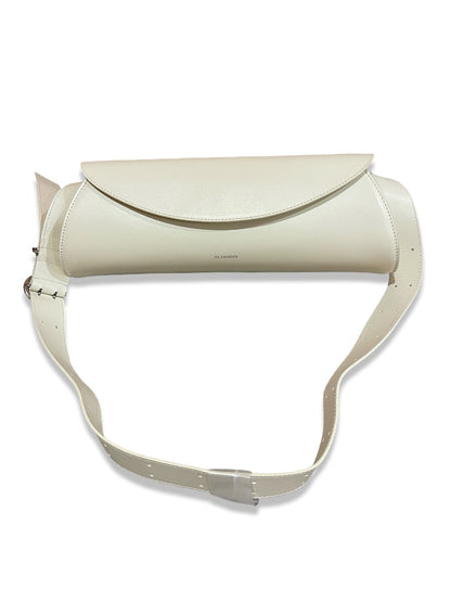 Jil Sander Cream Small Leather 'Cannolo' Bag.