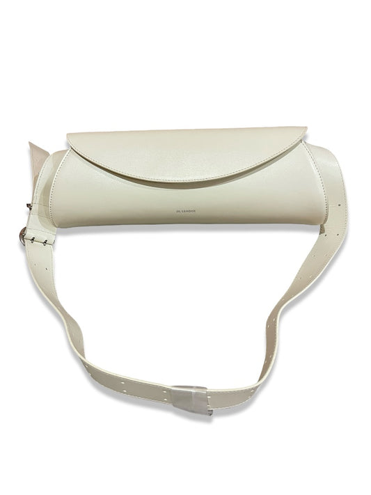 Jil Sander Cream Small Leather 'Cannolo' Bag.