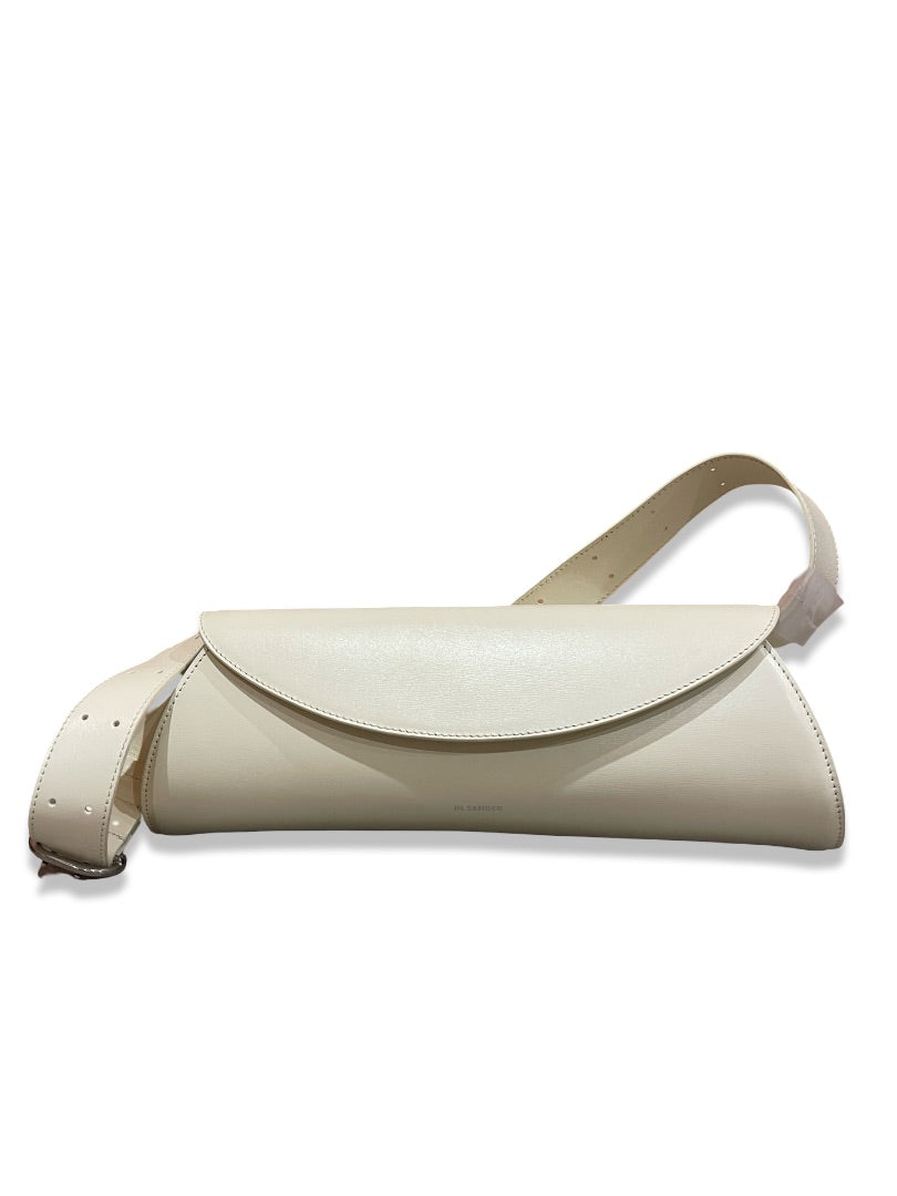 Jil Sander Cream Small Leather 'Cannolo' Bag.