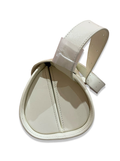 Jil Sander Cream Small Leather 'Cannolo' Bag.