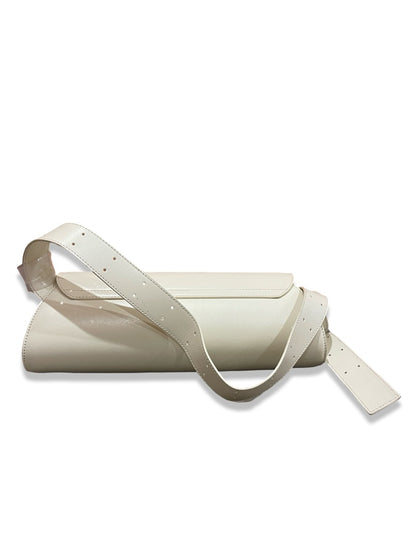 Jil Sander Cream Small Leather 'Cannolo' Bag.