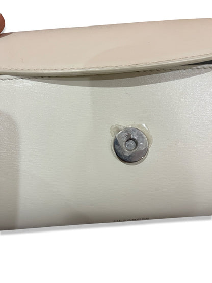 Jil Sander Cream Small Leather 'Cannolo' Bag.