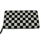 Givenchy Black & White Checkered Zip Wallet.
