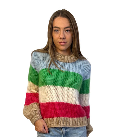 Ganni Multi-Colour Mohair / Wool Striped Knit Sweater. Size: S