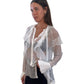 Givenchy White Sheer Button- Down Blouse w Ruffles. Size: 38