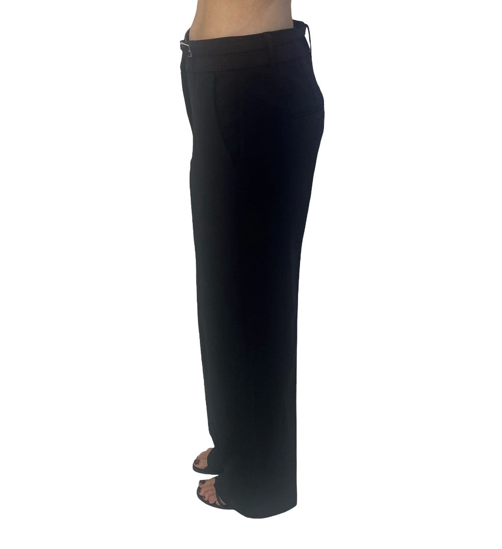 Second Female Black Nylon Belted Trousers. Size: S