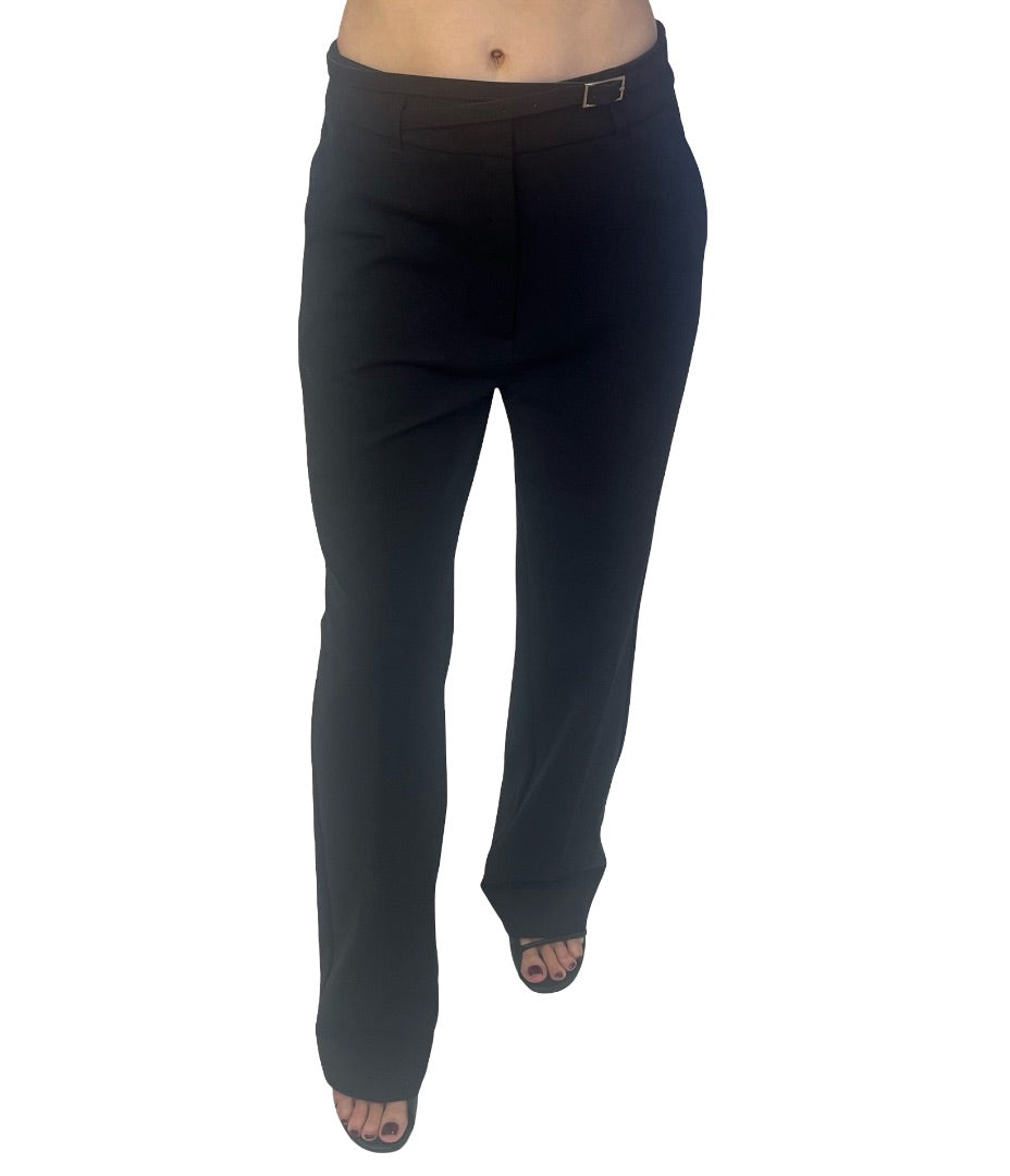 Second Female Black Nylon Belted Trousers. Size: S