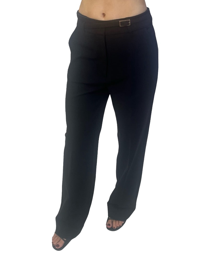 Second Female Black Nylon Belted Trousers. Size: S
