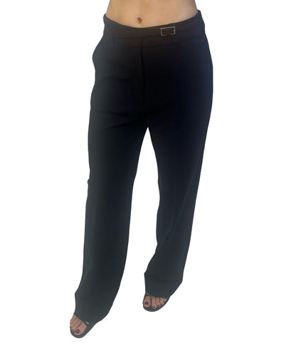 Second Female Black Nylon Belted Trousers. Size: S
