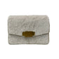 Marella White Faux Fur Cross-Body Bag w Gold Hardware.