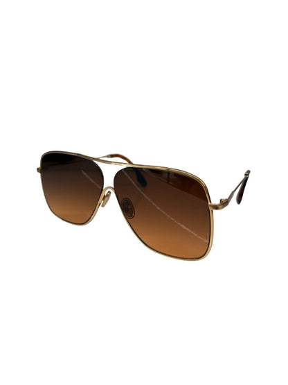 Victoria Beckham Gold/Gradient Brown Oversized Glasses.