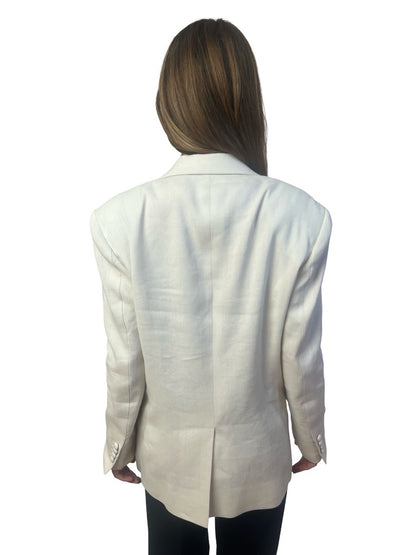 O.P On Parks Light Grey Linen Blazer. Size: 6