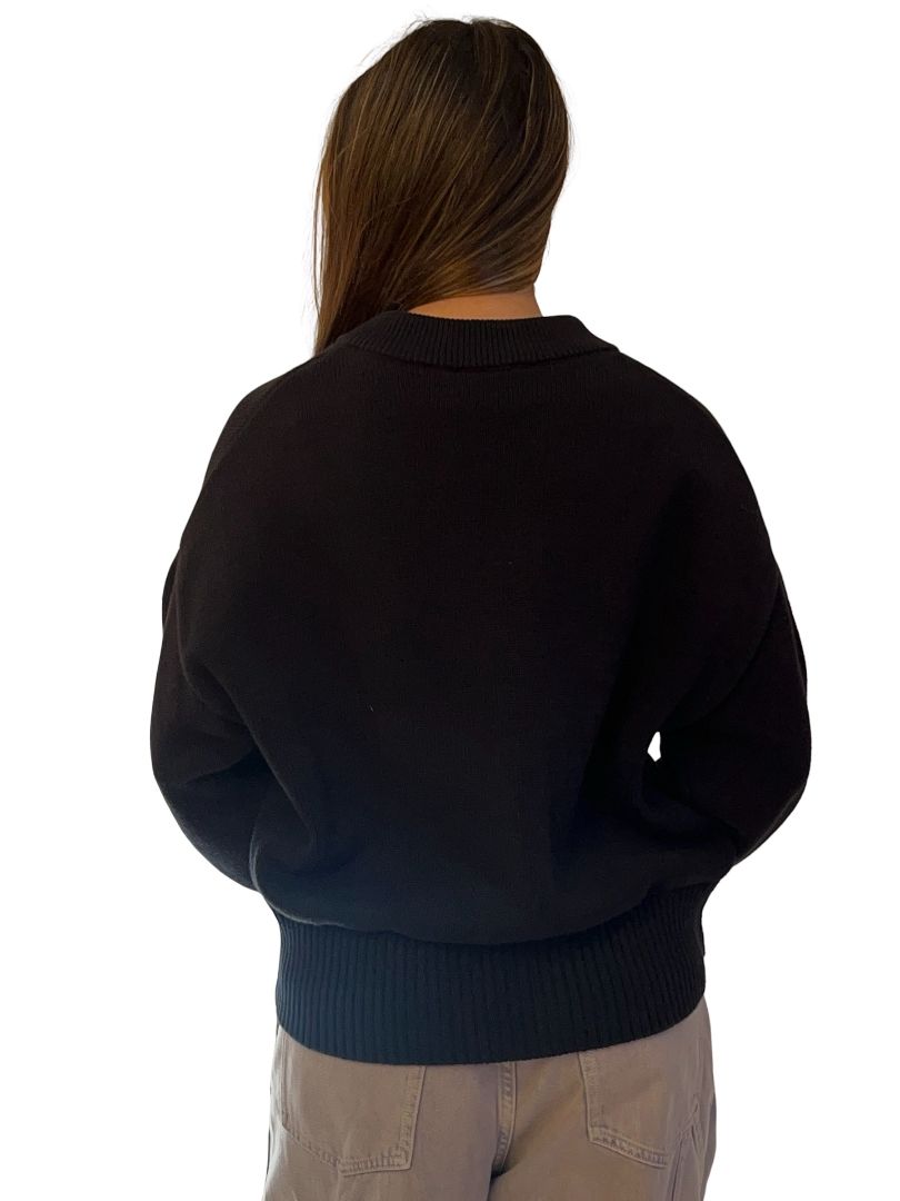 Ami Paris Black Cotton / Wool Cardigan . Size: XS
