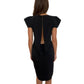 Paco Rabbane Black Midi Backless Dress with Iridescent Detailing. Size: 44