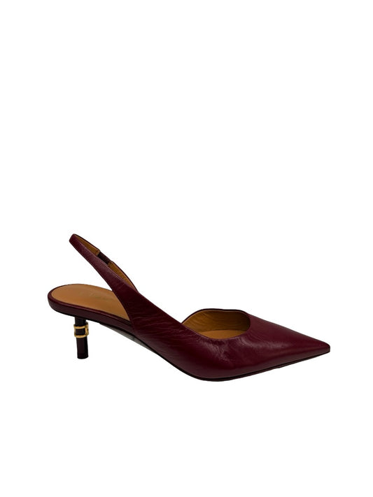 Chloe 'Marcie 50' Burgundy Leather Slingback Heels. Size: 36