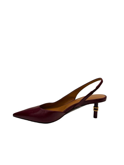 Chloe 'Marcie 50' Burgundy Leather Slingback Heels. Size: 36
