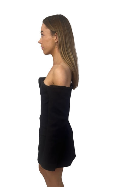 Sir The Label Black Tailored 'Sandrine' Off Shoulder Dress. Size: 1