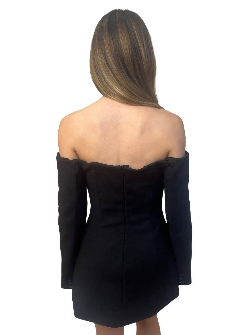 Sir The Label Black Tailored 'Sandrine' Off Shoulder Dress. Size: 1