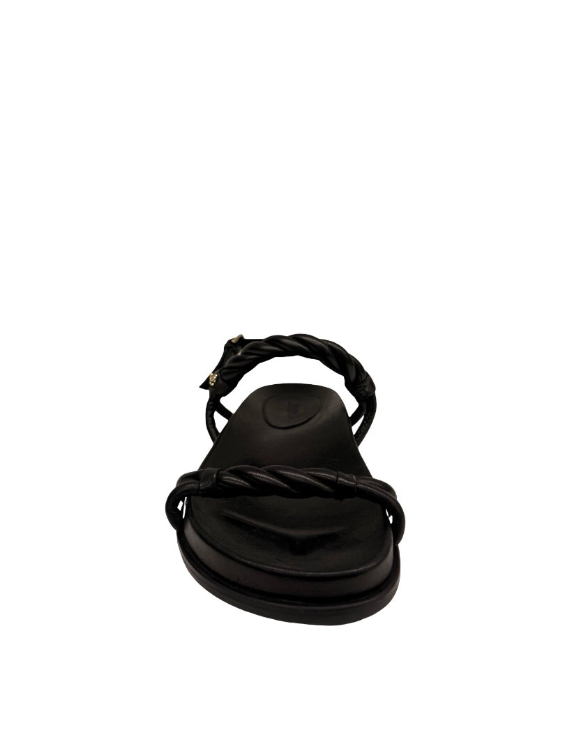 Jimmy Choo Black 'Diosa' Twisted Leather Strap Sandal. Size: 38