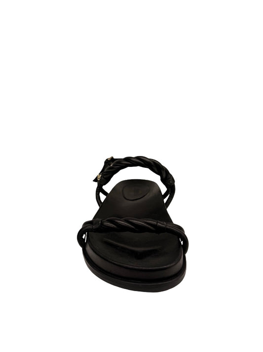 Jimmy Choo Black 'Diosa' Twisted Leather Strap Sandal. Size: 38