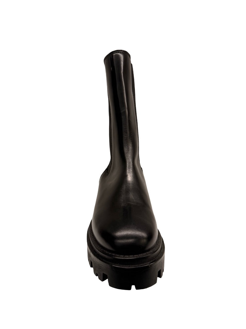 Isabel Marant 'Ceilee' Black Mid-Calf Leather Chelsea Boots. Size: 37