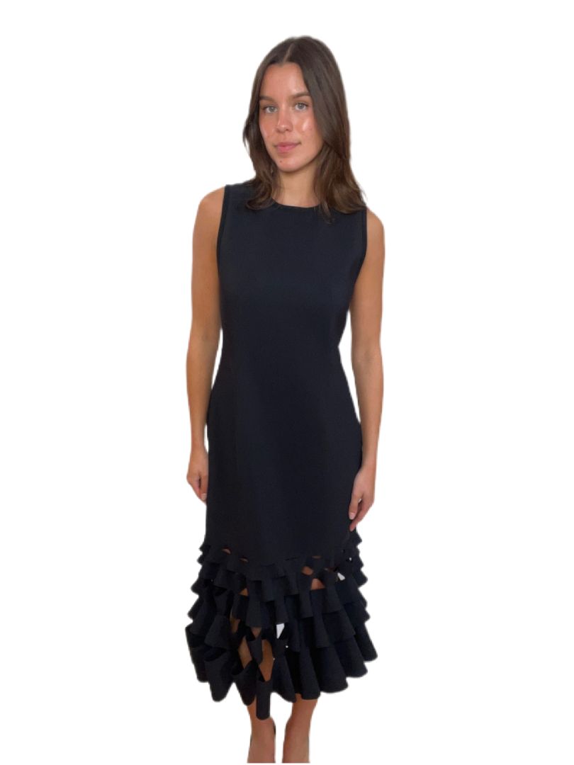 Dion Lee Black Sleeveless Neo Preen Cut Outs Dress. Size: 14