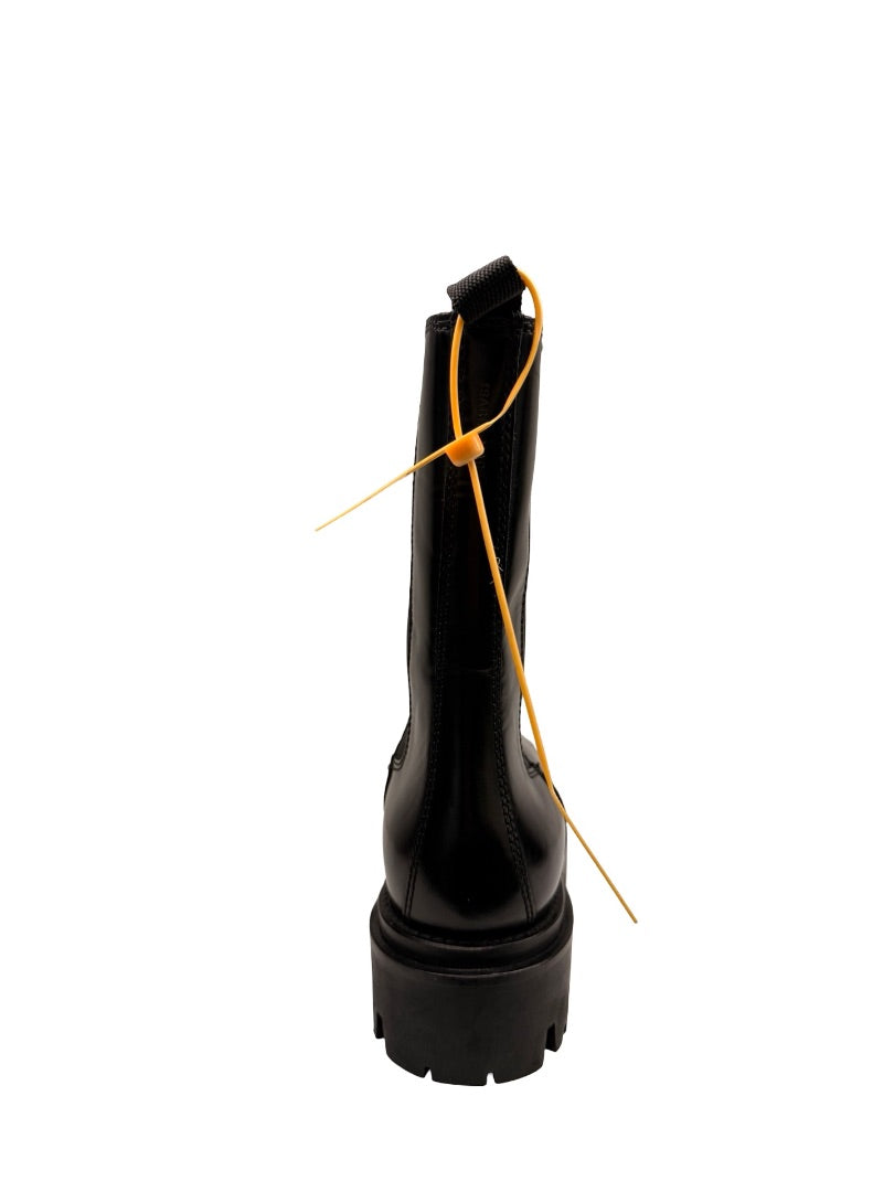 Isabel Marant 'Ceilee' Black Mid-Calf Leather Chelsea Boots. Size: 37