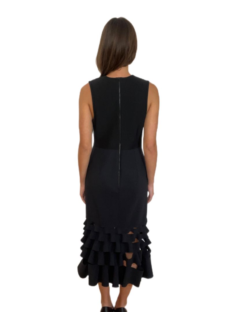 Dion Lee Black Sleeveless Neo Preen Cut Outs Dress. Size: 14