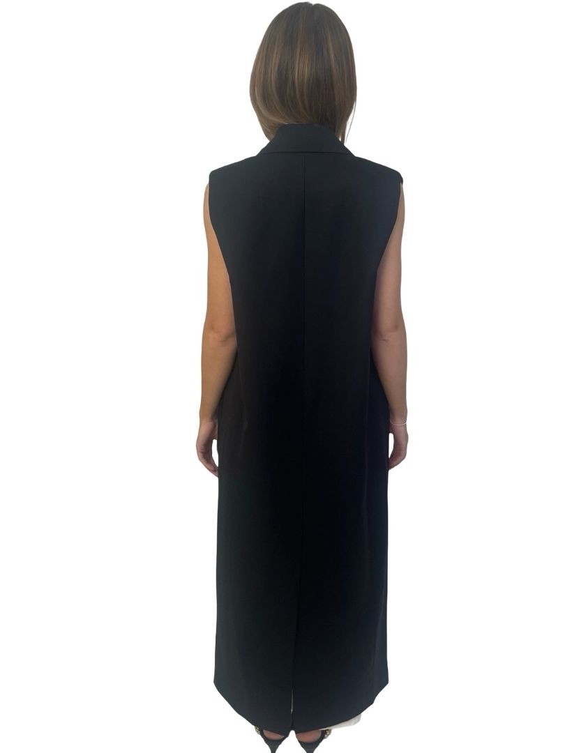 Sass & Bide Black 'Atomic' Longline Vest Coat. Size: 8