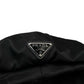 Prada Black Re-Nylon Triangle Logo Newsboy Cap. Size: Medium