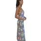 Rixo Multi Colour Thin  Straps Long Dress. Size: M
